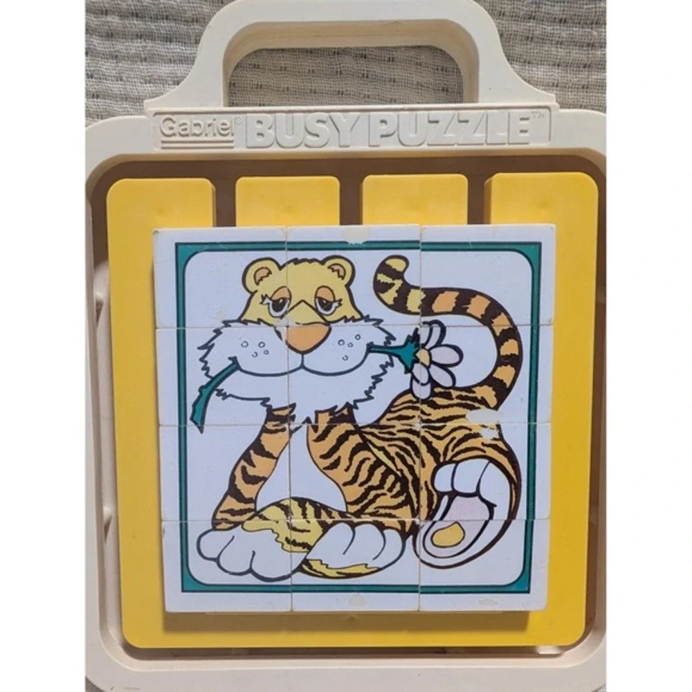 Vintage‎ Gabriel Busy Puzzle Timothy Tiger Sliding Pieces Preschool Toy Ages 2-6